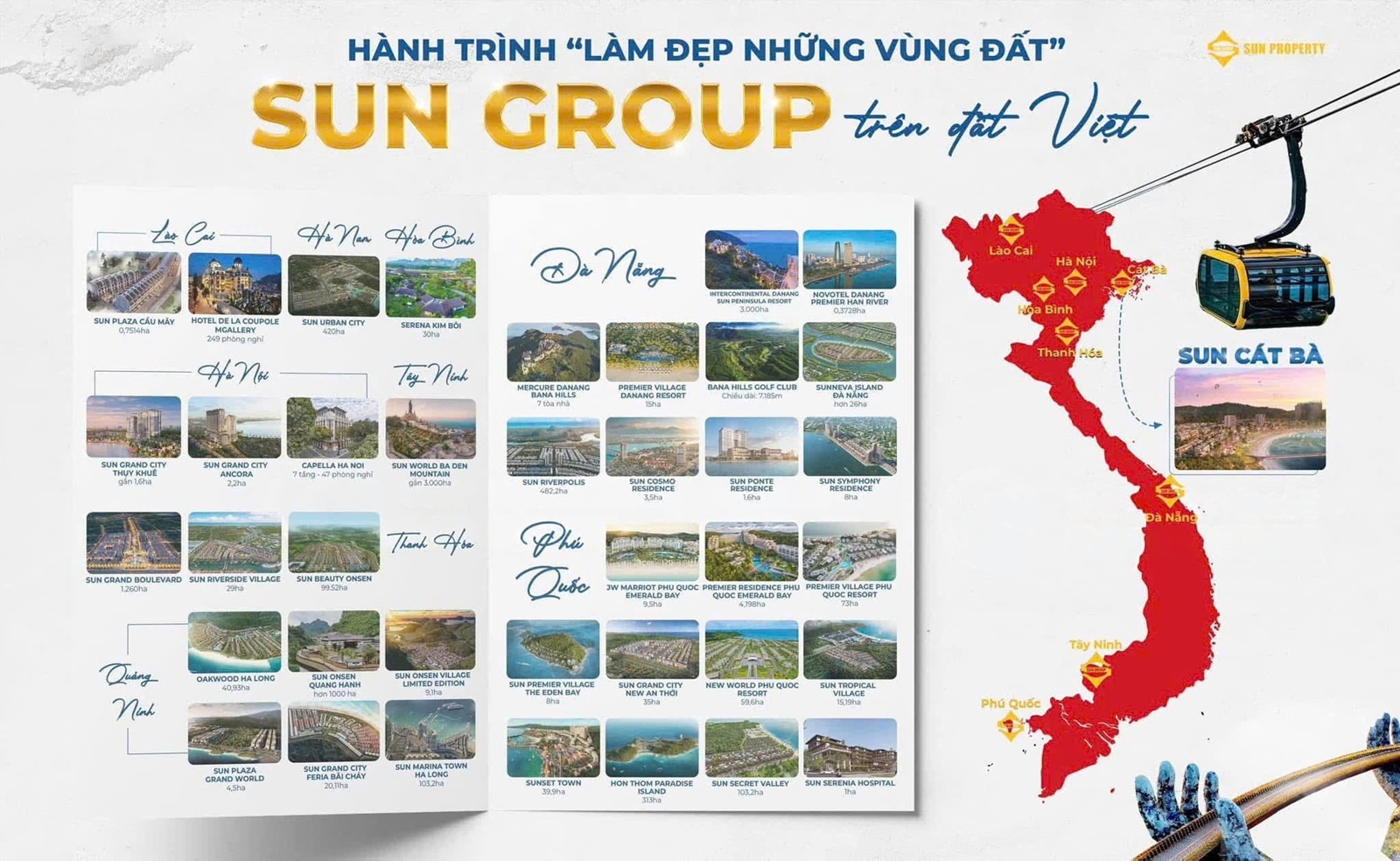 Dấu ấn của Sun Group thể hiện qua hàng loạt dự án